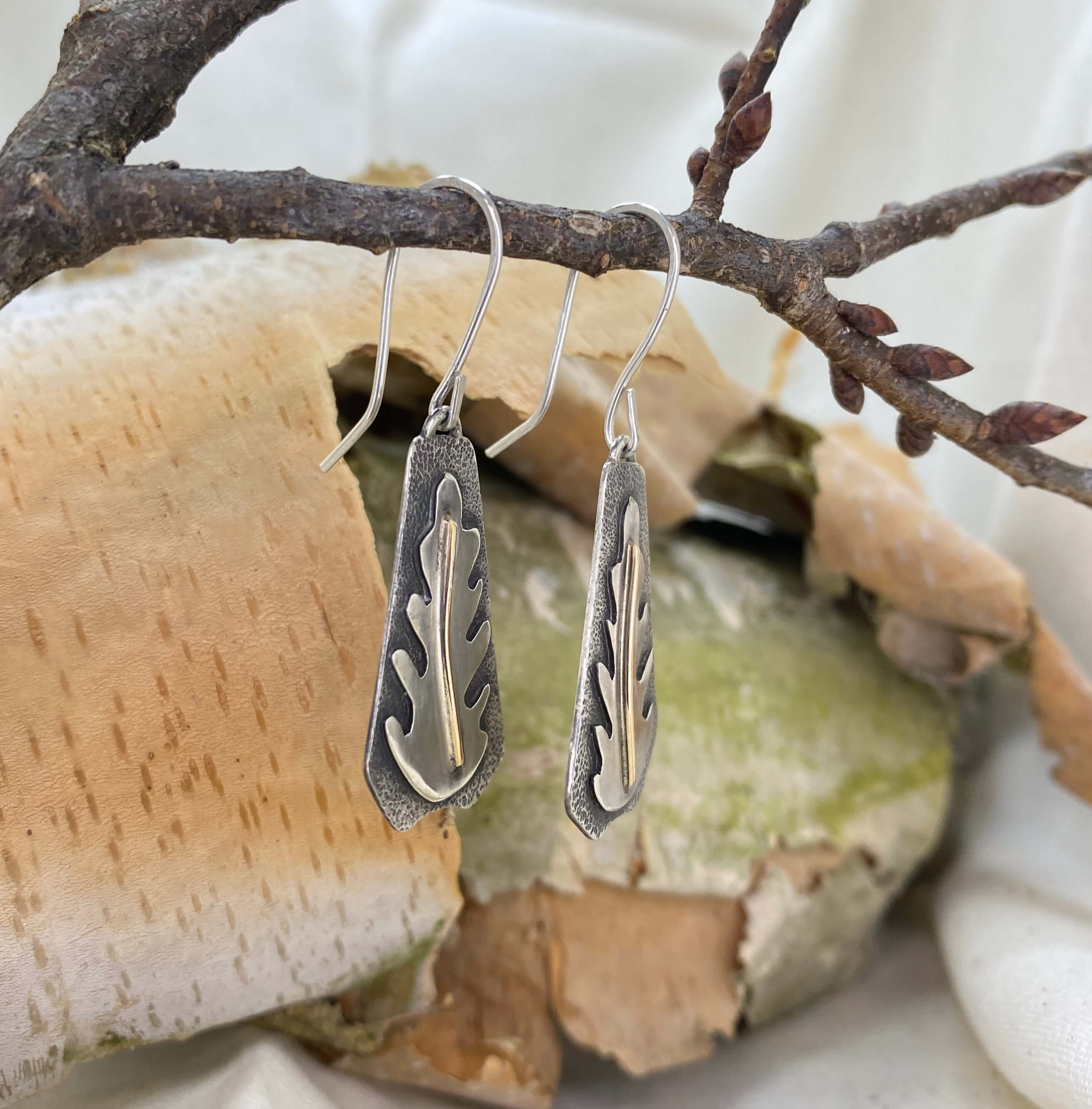 Dancing Leaf with Texture and patina side view