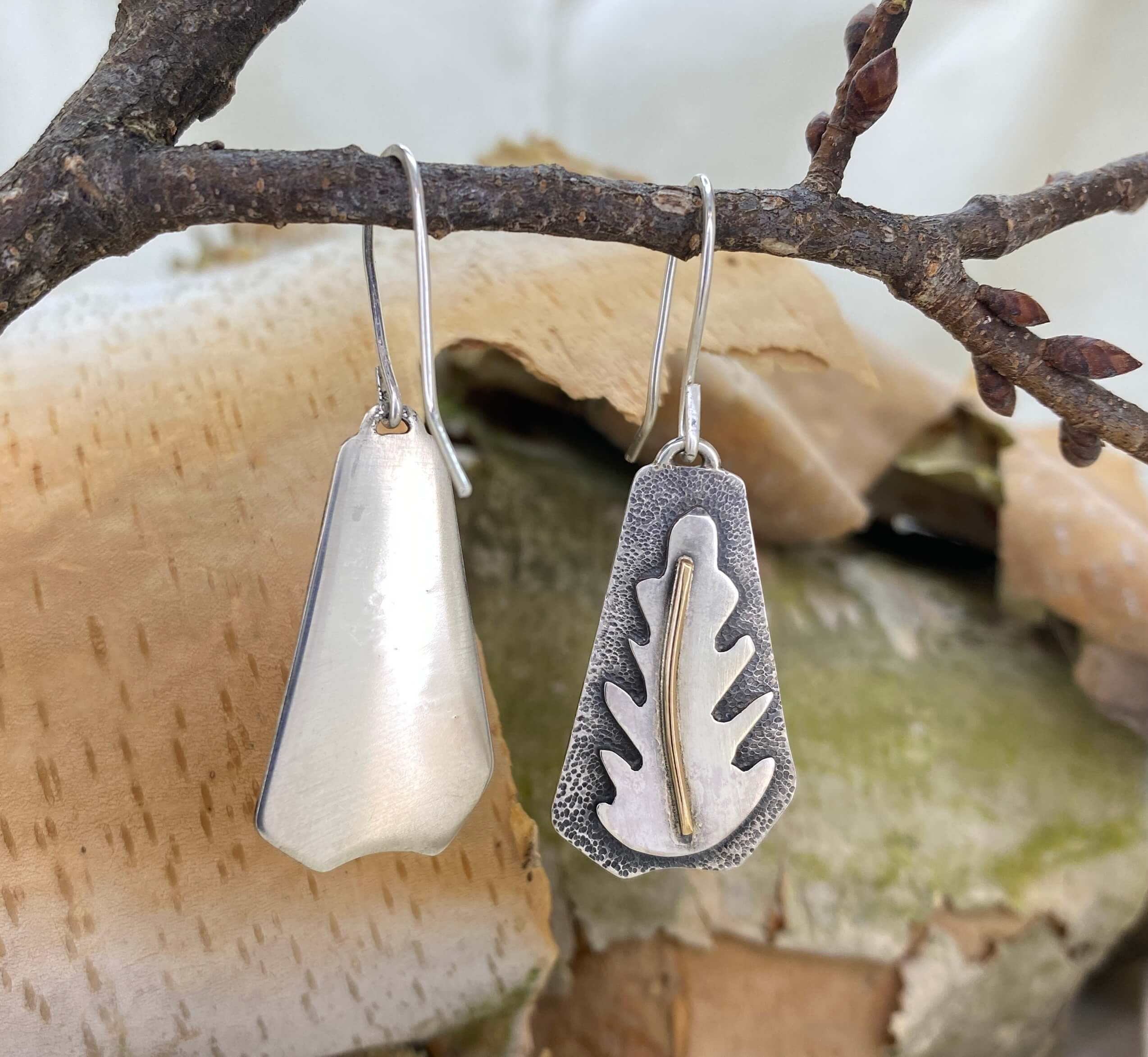 Dancing Leaf with Texture and patina back view