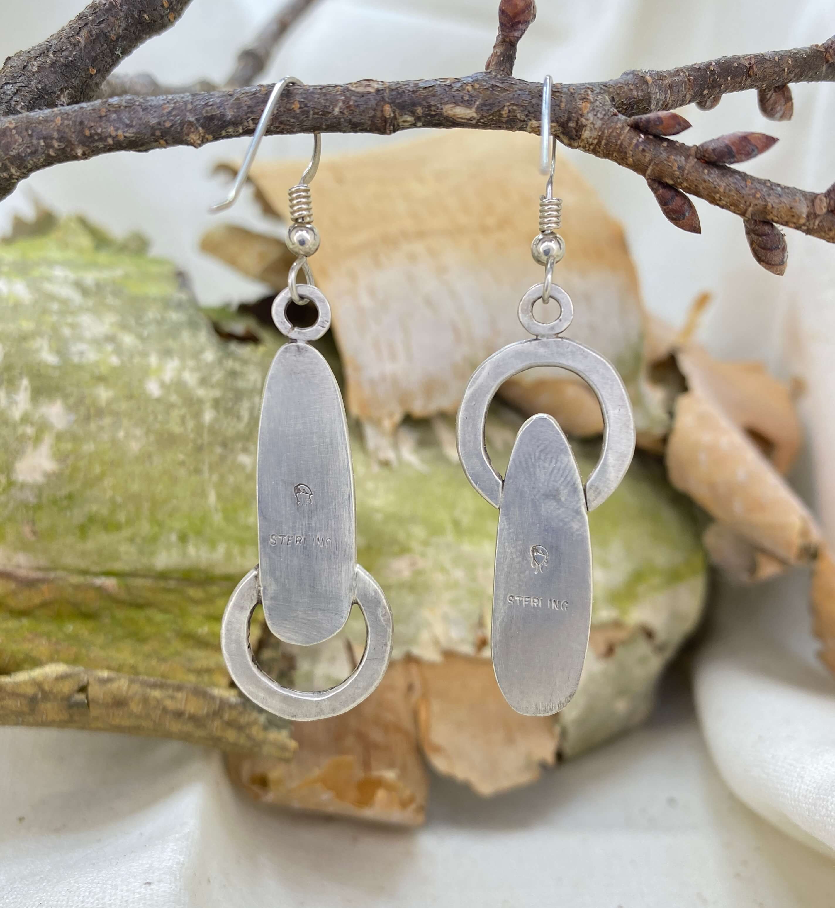 Snakeskin Jasper earring with texture back view