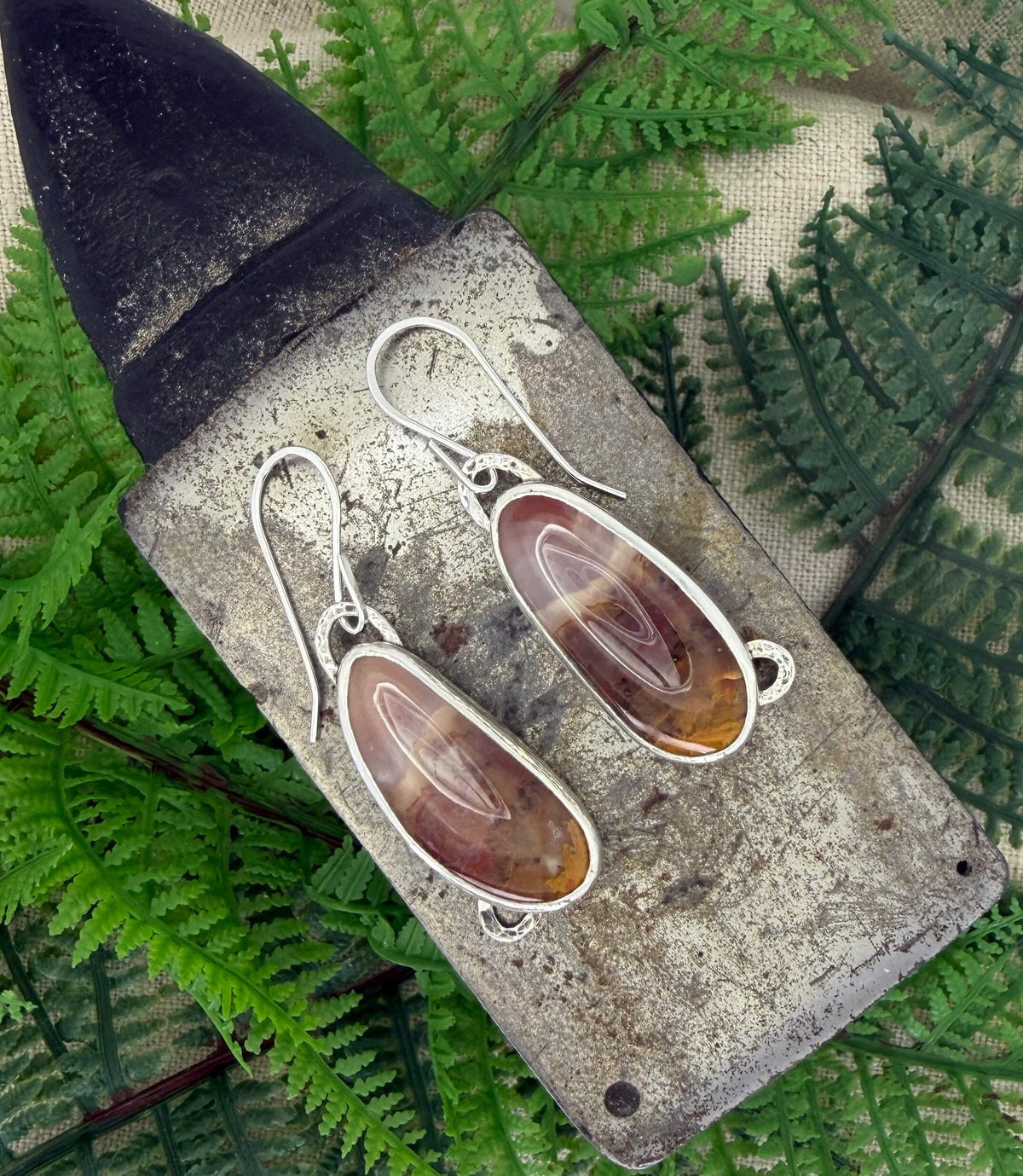 Agua Nueva Silver Dangle Earrings_Overhead_View