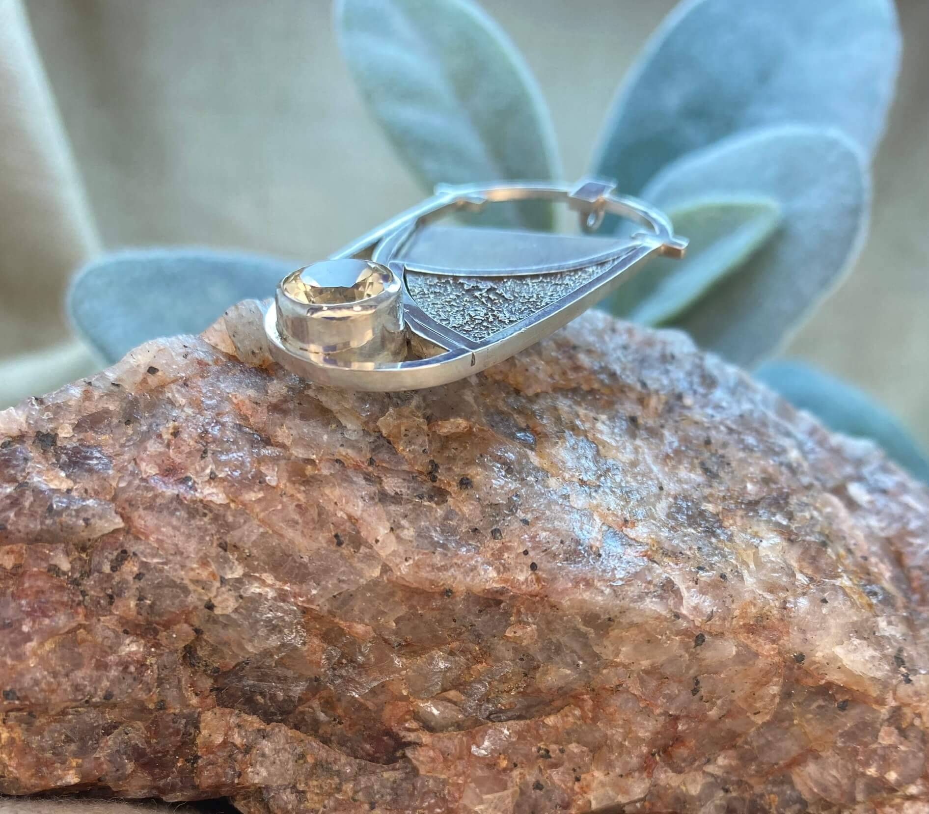 Modern Sailboat with Mystery Stone - left detail view