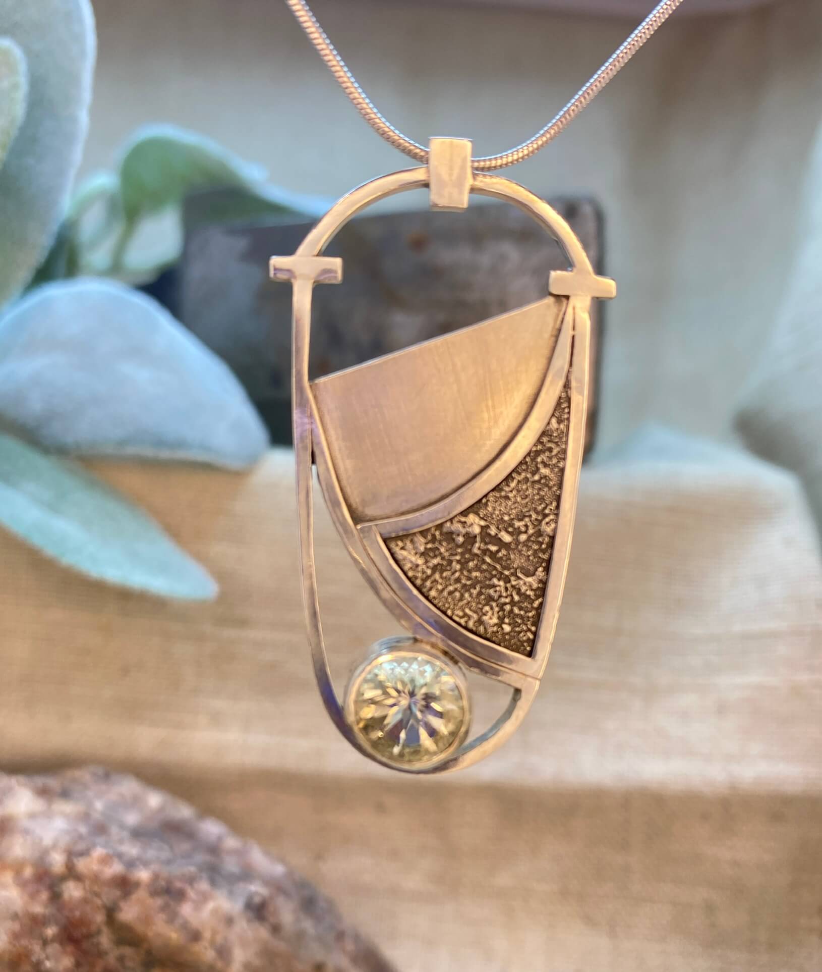 Modern Sailboat with Mystery Stone - front hanging view